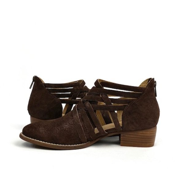 New Seychelles So Blue Copper Metallic Leather Ankle Bootie 8.5 - Picture 3 of 12